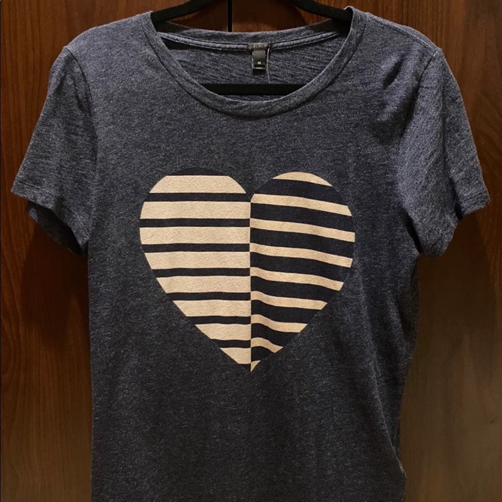 J.Crew Navy Heart Tshirt